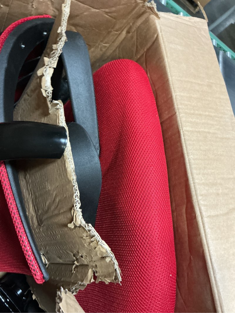 Condition photo showing Good Condition for bestoffice | ergonomic office chair | mid-back swivel desk chair | breathable backrest & lumbar support | adjustable height | sponge seat | rolling wheels | red | for adults & women red pack of 1