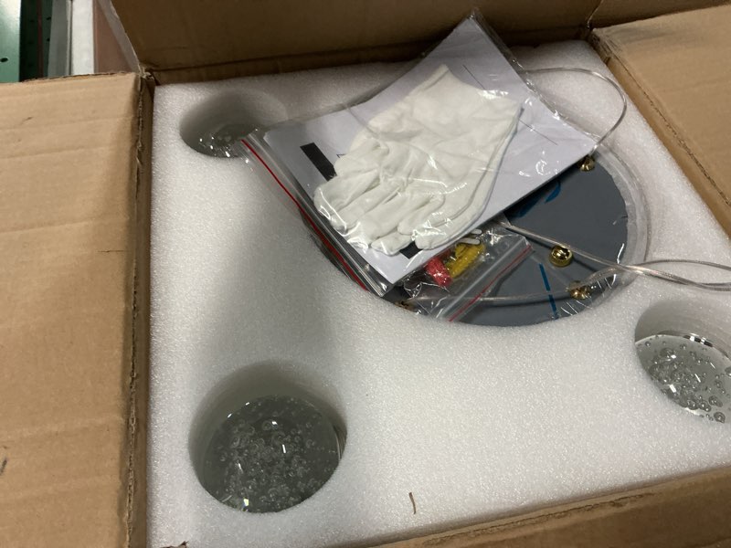 Condition photo showing Good Condition for cenzoz 5-Lights Modern Pendant Lights for Kitchen Island LED Dimmable Chandelier Crystal Glam Ceiling Pendant Lighting for Dining Room Hallway Bedroom Lamp Antique Gold Gold 5 Lights