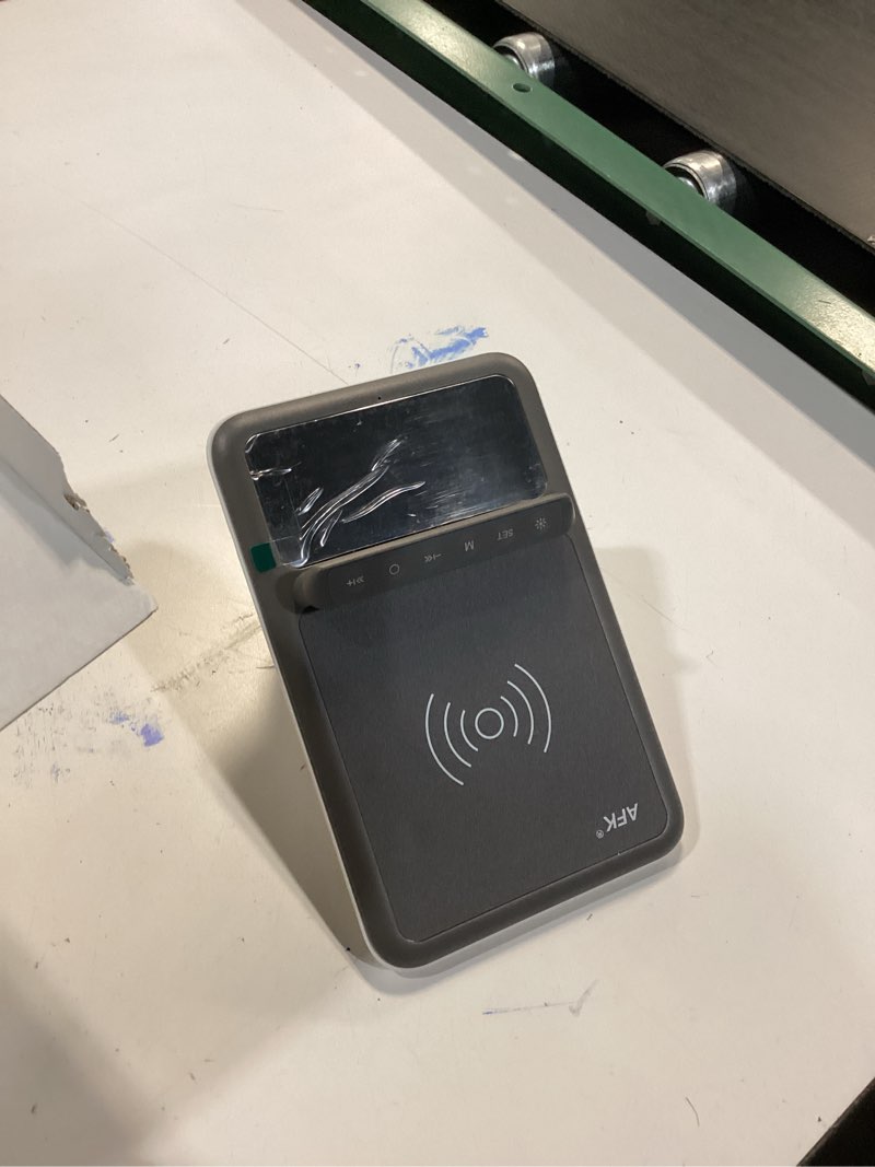 Condition photo showing Good Condition for AFK Wireless Charging Station with Bluetooth Speaker and Alarm Clock,Wireless Charger Compatible with iPhone,Android Phones (Gray-White)