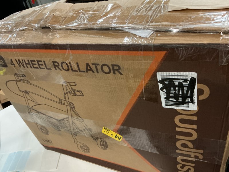 Condition photo showing Good Condition for Soundfuse Rollator Walkers with Seat for Seniors, Foldable 8\" Big Wheels All Terrain Rolling Walker, Handles and Ergonomic Seat Height Adjustable, 350 lb (incomplete)