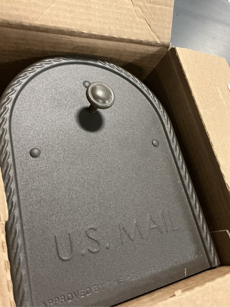 Condition photo showing Good Condition for architectural mailboxes post mount bronze metal large mailbox