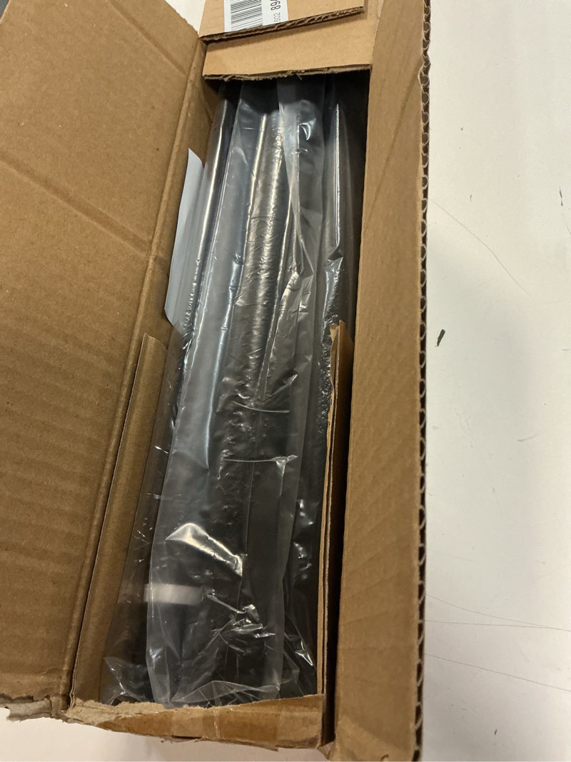 Condition photo showing Good Condition for Tension Curtain Rod 83 to 122 Inches (7 to 10.2 ft), 1.26" Diameter Spring Adjustable Heavy Duty Long Large Curtains Pole for Windows Door Bathroom Patio Outdoor No Drilling, Black 83-122 Inch