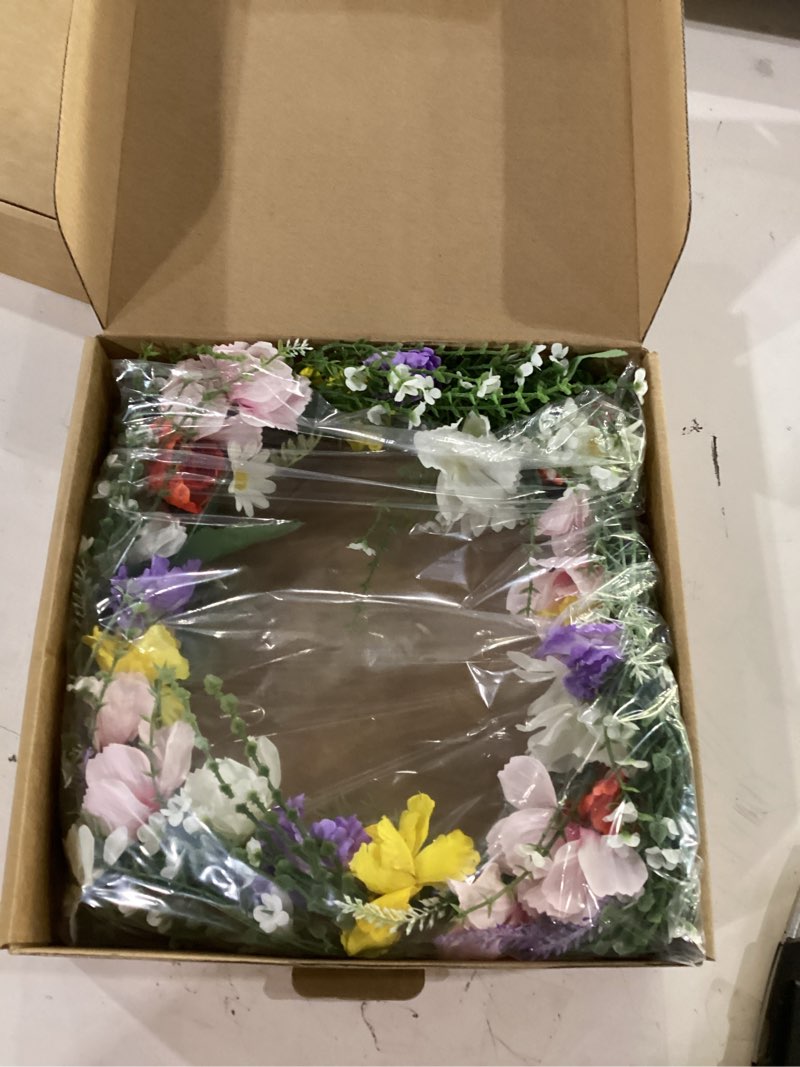 Condition photo showing New/Like New for 20 inch spring wreaths for front door decor,hang on indoor walls, windows.decorations for home, porch, farmhouse multicolor