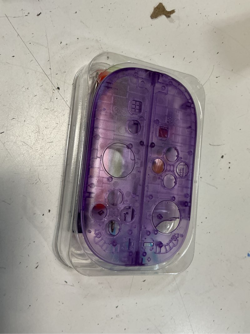 Condition photo showing New/Like New for extremerate diy replacement shell buttons for joycon 2, housing faceplate case + decorative strips + abxy direction keys + tool for nintendo switch 2 controller - essence version - clear atomic purple