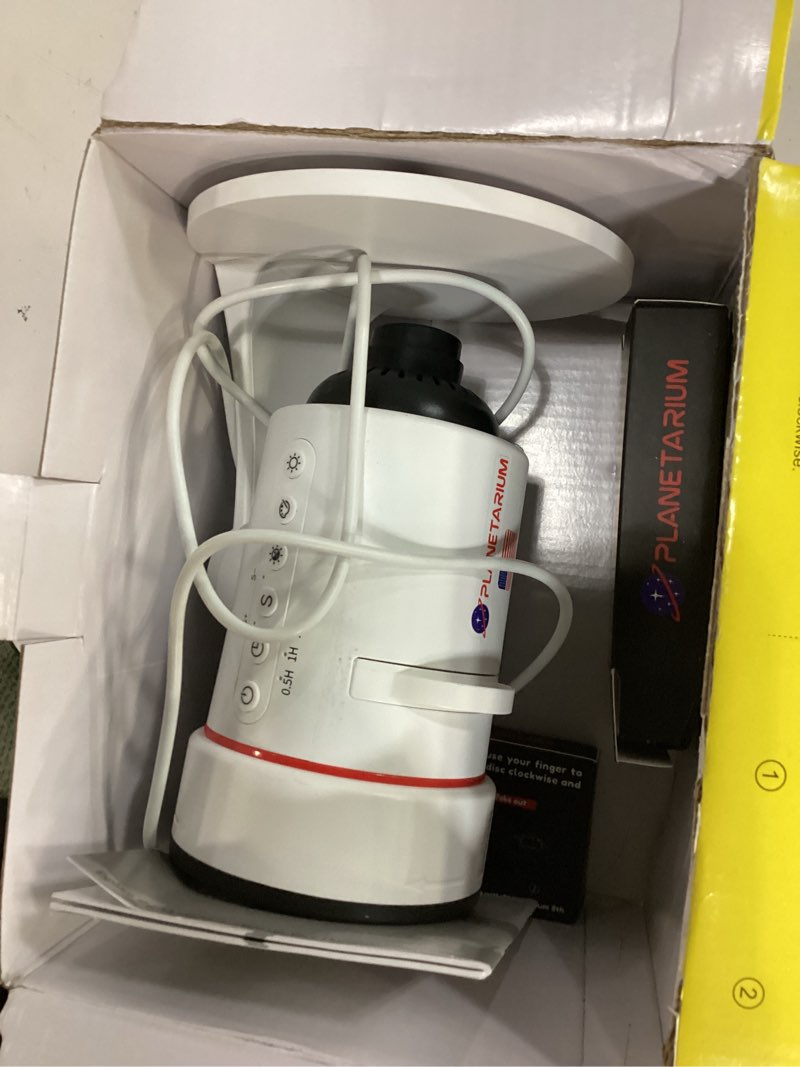 Condition photo showing Good Condition for galaxy projector, hd brighter wider projection planetarium star projector with 7-color night light realistic starry sky space solar system moon nebula for bedroom ceiling room decor white
