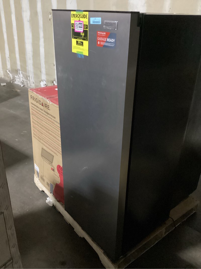 Condition photo showing Good Condition for Frigidaire Upright Freezer, 6.5 cu. ft., Deep Freeze, Vinyl Coated Metal with Wire Shelving, Compact for Kitchen, RV, Dorm, Cabin, and Trailer, Platinum Design Series, Silver - 21D x 23W x 56H 6.5 cu ft