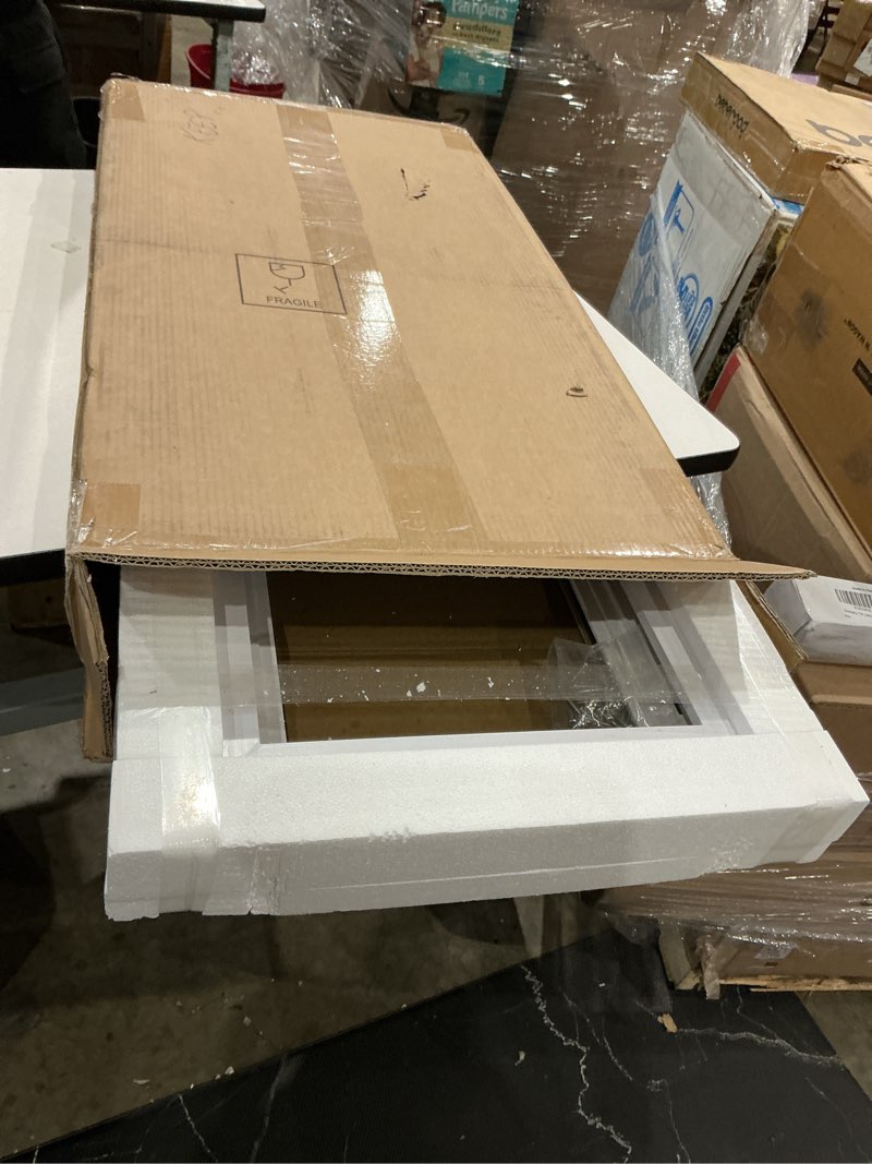 Condition photo showing Good Condition for neatiease basement window, 32" x 14" heavy duty vinyl sliding windows with double pane insulated tempered glass and fiberglass screen for basement, bathroom, garage, shed, home replacement (white) 32"x14"