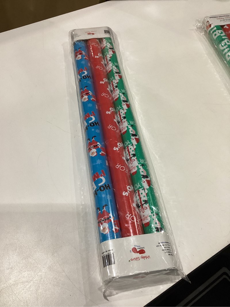 Condition photo showing New/Like New for Snarky Wraps Funny Christmas Wrapping Paper for Adults (3-Pack) | 60 Sq Ft Total | Adult Humor, Gag Gift Wrap for Naughty List | Three 24" x 10' Rolls