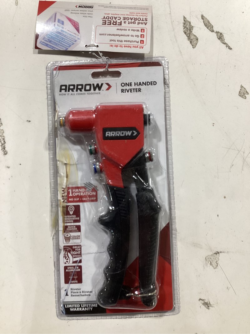 Condition photo showing As Is for Arrow RT188M One-Handed Pop Rivet Gun  Manual Riveter for Metal  Fabric  Leather  and Auto Repair