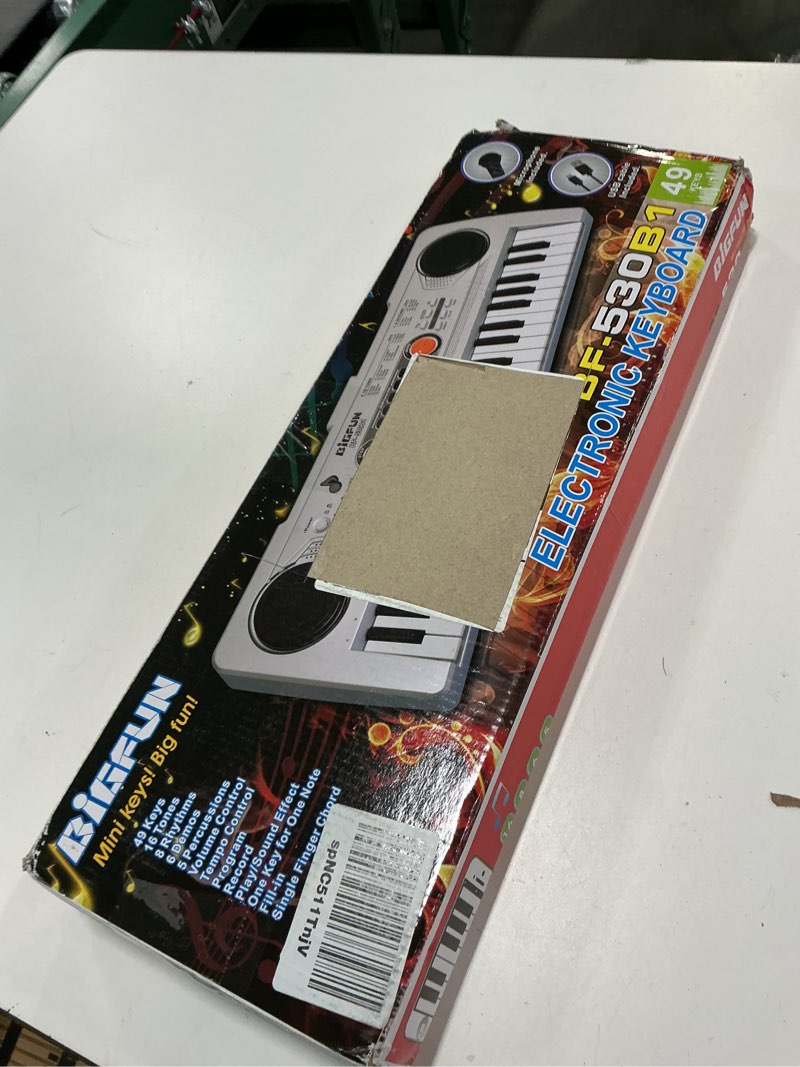 Condition photo showing New/Like New for Raimy Piano Keyboard for Kids 49 Keys Portable Keyboard Piano Early Learning Educational Electronic Musical Instrument Toys Gifts for 3 4 5 6 7 8 9 Year Old Boys and Girls (Silver)