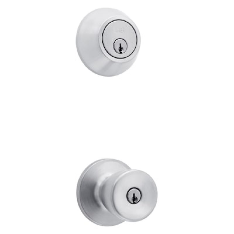 reliabilt gallo stainless steel exterior single-cylinder deadbolt and keyed entry door knob