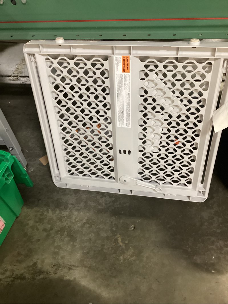 Condition photo showing As Is for north states universal pet gate plastic - expandable, extra wide - 26-42 in., gray