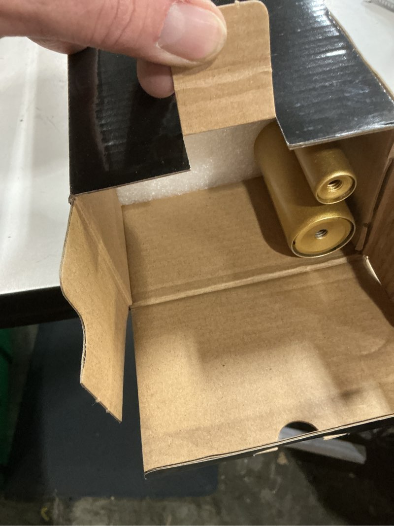 Condition photo showing New/Like New for double curtain rod set:1-1/8 inch diameter luxury gold curtain rods,36-72 inch adjustable gold drapery rod with crystal-clear faceted finials for 1 pack 36-72'' gold