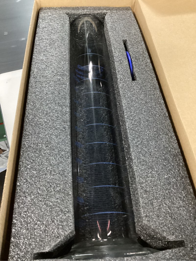 Condition photo showing As Is for Graduated Cylinder 2000ml, Borosilicate 3.3 Glass Single Pack with Anti-Tip Ring, EVA Foam Secured, ISO/ASTM Compliant, Hexagonal Base 2000ml-1pcs