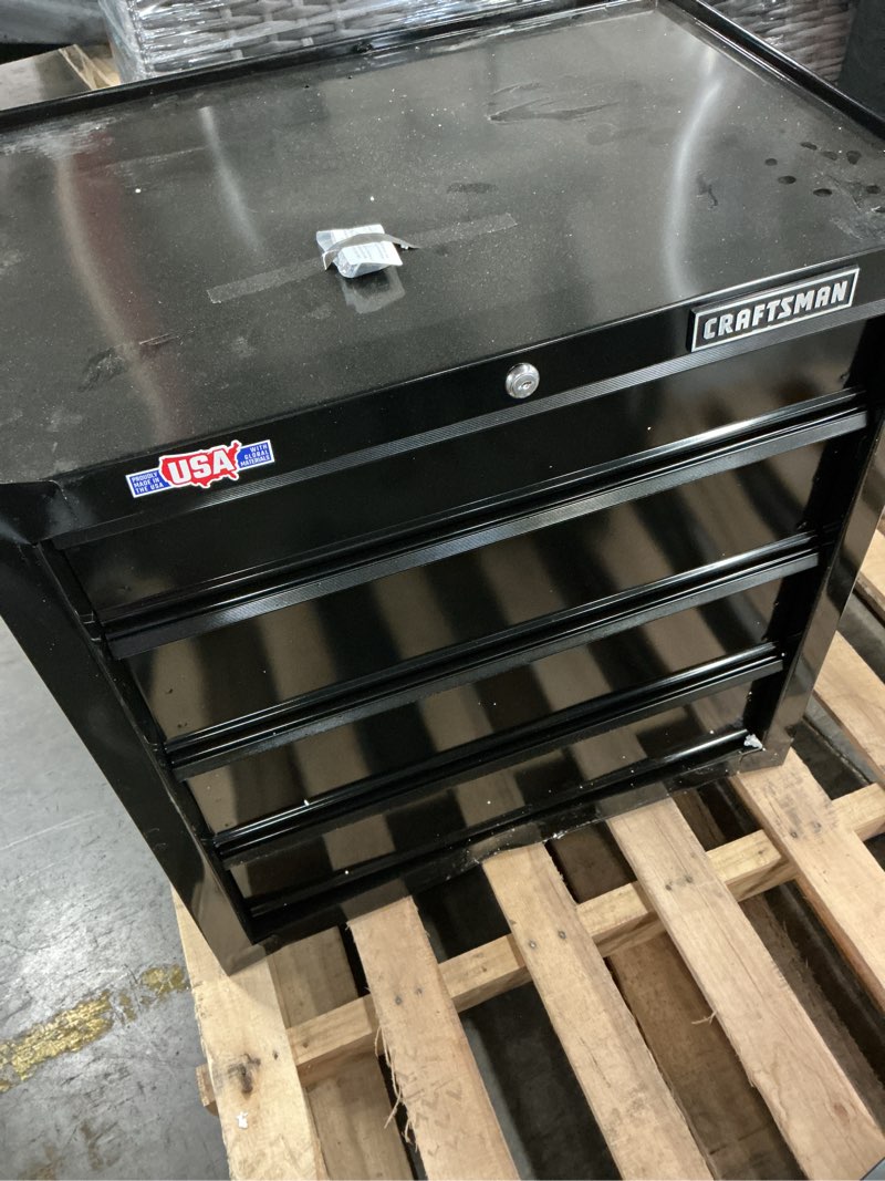 Condition photo showing As Is for craftsman 1000 series 26.89-in w x 31.98-in h 4 -drawer steel rolling tool cabinet ( black