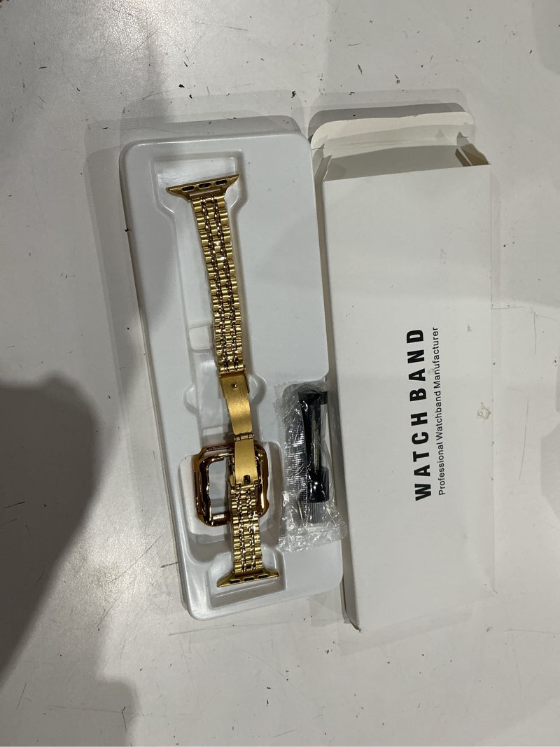 Condition photo showing Good Condition for qundaxi slim watch band compatible with apple watch 41mm 45mm 42mm 44mm 40mm 38mm metal stainless steel watchband suitable for iwatch 11/10/9/8/7/6/5/4/3/2/1/se series women luxury strap gold 38mm 40mm 41mm series 1-9/se