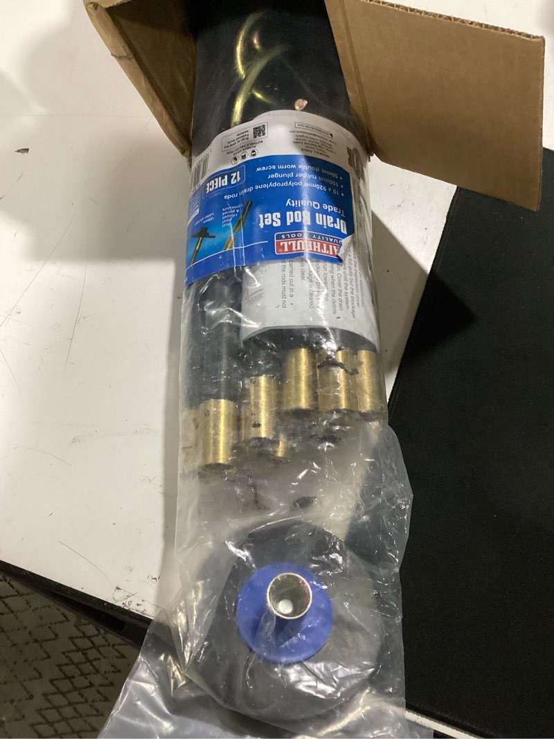 Condition photo showing New/Like New for faithfull faidrset12 drain rod set 9m (30ft) 10 x rods, plunger, worm. brass rod commectors