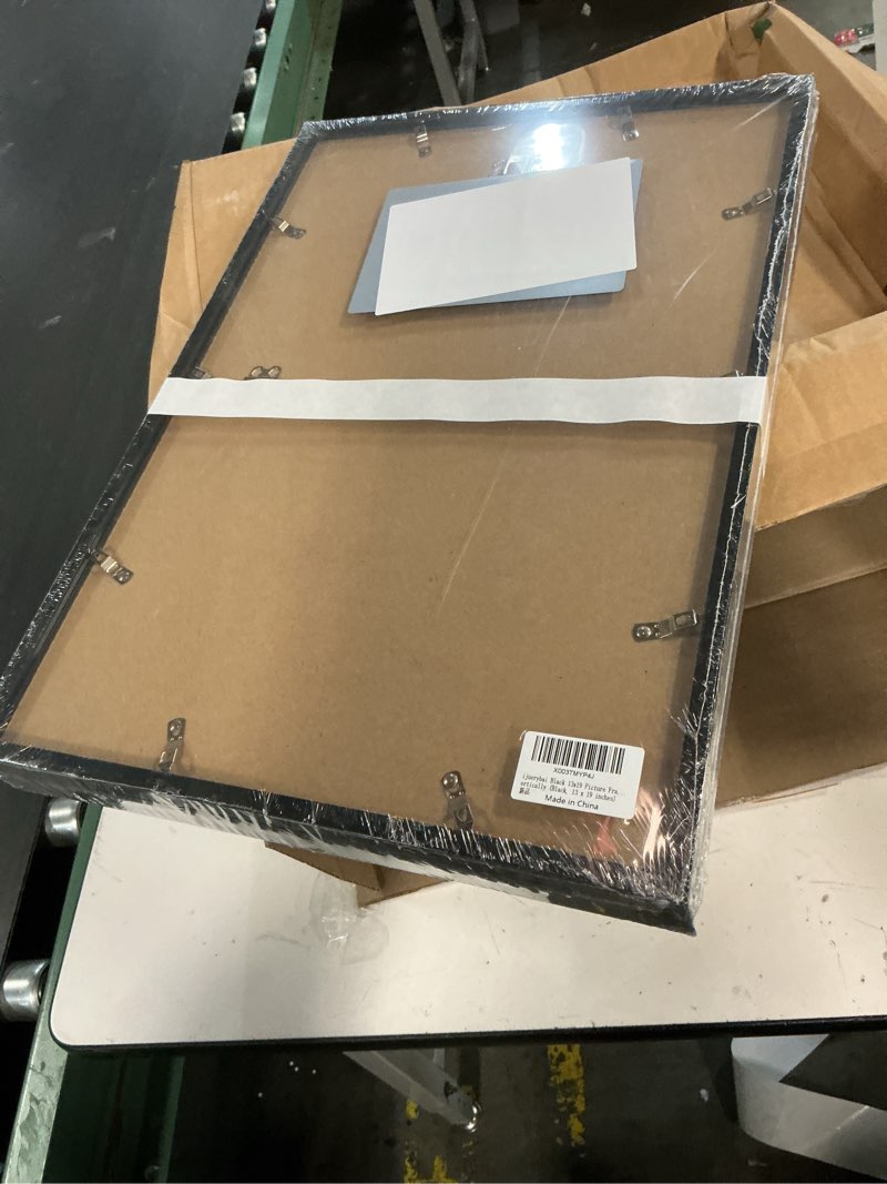 Condition photo showing New/Like New for black 13x19 picture frame set of 3, high transparent frame for 13 by 19 photo collage canvas poster size wall mount and tabletop horizontally vertically (black, 13 x 19 inches)