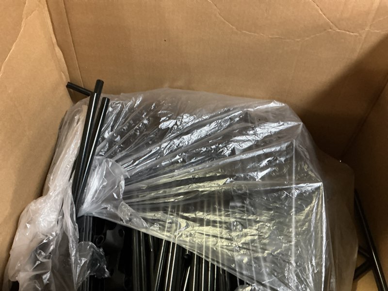 Condition photo showing As Is for Mavivegue 9-Tier Metal Shoe Rack - Holds 50-55 Pairs, Tall Storage Shelf for Shoes, Boots, Entryway, Closet, Garage Black 3 Row 9 Tier