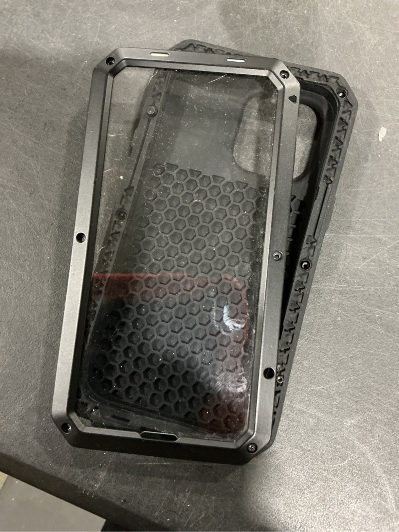 Condition photo showing As Is for Marrkey for iPhone 14 Pro Max Case,360 Full Body Protective Cover Heavy Duty Shockproof Tough Armour Aluminum Metal Case with Silicone Built-in Screen Protector for iPhone 14 Pro Max 6.7" - Black