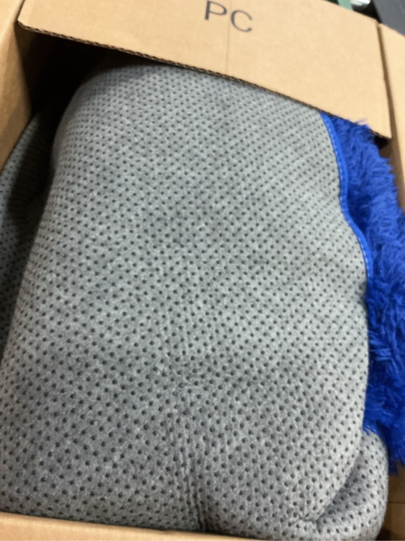 Condition photo showing As Is for ultra soft rugs for living room 6x9 royal blue, large big shag area rug for bedroom nursery, modern fluffy plush carpet for girls boys kids room dorm home decor, upgrade non-slip 6' x 9' (rectangular) royal blue