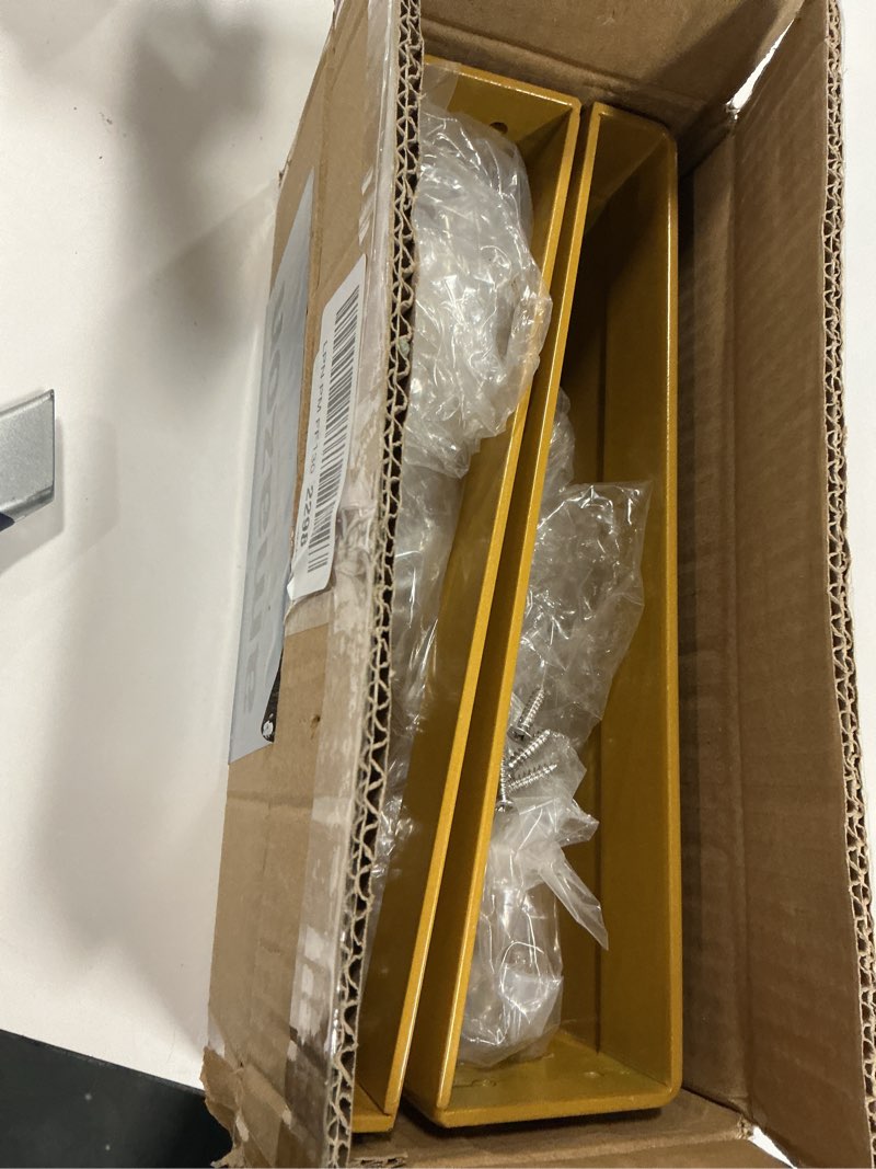 Condition photo showing New/Like New for Osring 12 Inch Trapezoid Furniture Legs 4pcs, Solid Steel Furniture Hairpin Leg for Side Table, TV Stand and Cabinet, Gold 12 Inch Gold