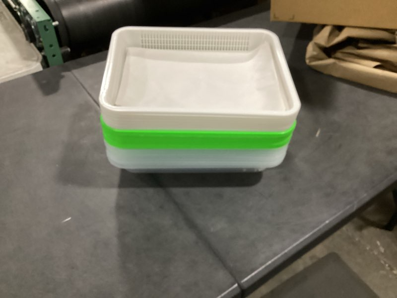 Condition photo showing Good Condition for incompletelegigo 8 pack seed sprouter trays with lids- soil-free cultivation germination tray, bpa free micro greens growing trays seed sprouting trays kit with germinating paper for wheatgrass, beans and more 8 packs with lids