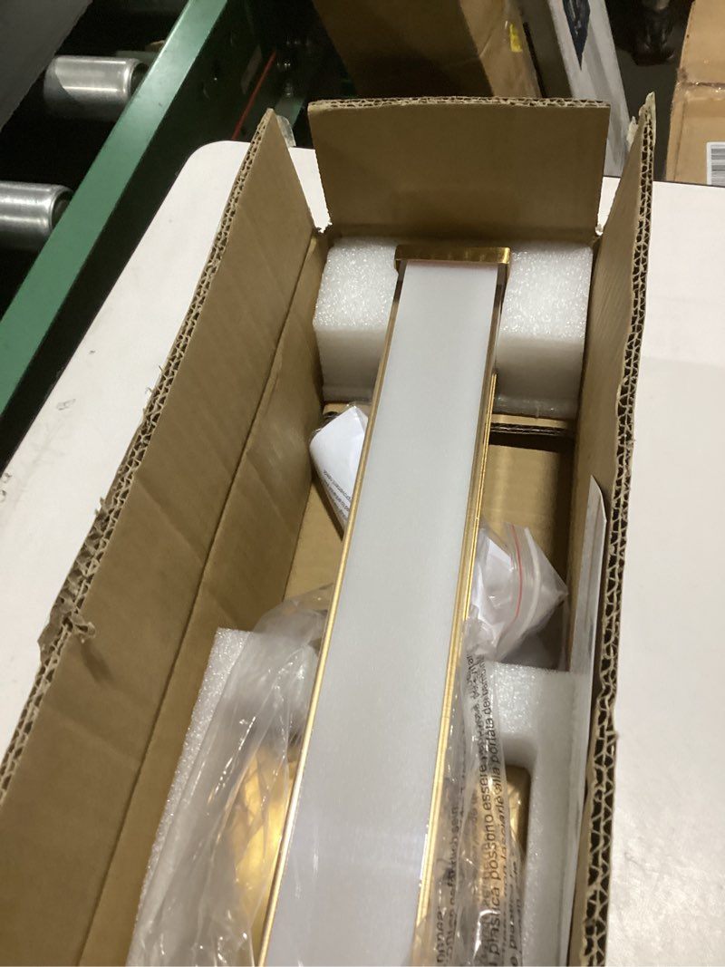 Condition photo showing New/Like New for modern led bathroom vanity light 36 inch 24w dimmable 3cct bathroom light fixture over mirror rectangle bath vanity light bar with double layer acrylic shade (golden) golden 36 inch