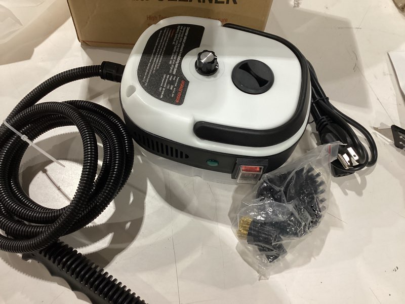 Condition photo showing As Is for beamnova 2500w car steamer for auto detailing, high pressure handheld steam cleaner with water container, portable electric steam cleaning machine