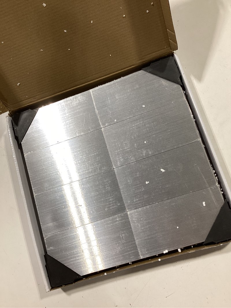 Condition photo showing Good Condition for art3d 100-pieces peel and stick stainless steel backsplash self-adhesive metal tiles, 3" x 6" subway stove backsplash (not magnetic) 100 tiles stainless
