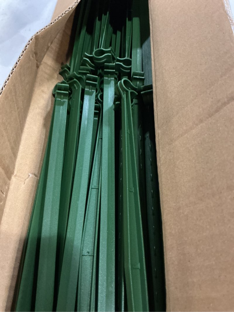 Condition photo showing Good Condition for 6 pack tomato cage for garden, 48 inches metal garden stakes, plant support cages trellis for garden and pots, tomato trellis for potted plants, trellis for climbing plants outdoor,green 48'' x 12''