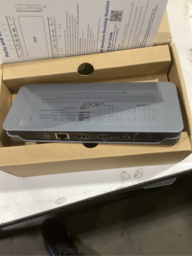 Condition photo showing Good Condition for acer premium 13-in-1 docking station with 110w pd & triple monitor support | dual 4k hdmi and dp,5gbps usb a/c,gigabit ethernet,security lock | laptop docking station for windows/dell/hp/lenovo/asus space grey