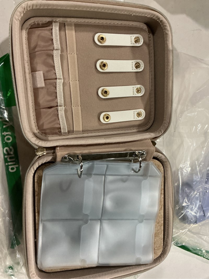 Condition photo showing Good Condition for procase medium travel jewelry organizer case, jewelry home storage book ring binder with clear pockets for presentation, zippered pouch bag for earrings necklaces bracelets -pink pink medium, loose-leaf