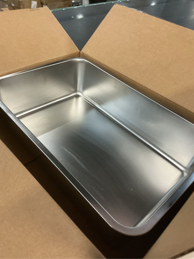 Condition photo showing Good Condition for Kirecoo Stainless Steel Cat Litter Box XL- Metal High Sided Cat Pan, Large Stainless Steel Box, Indoor Litter Tray, Non Stick, No Smell, Easy to Clean, Pet Toilet Supplies for Kitten, Kitty, Rabbit