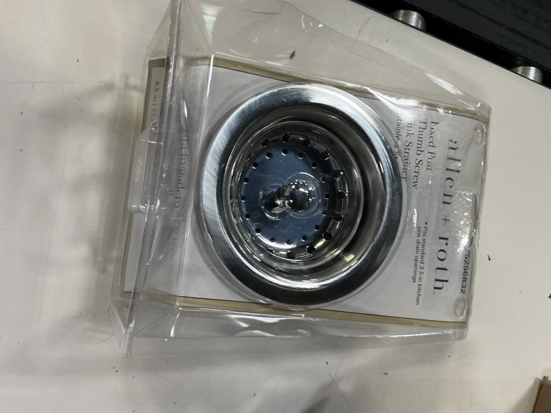 Condition photo showing New/Like New for allen + roth 4.5-in stainless steel rust resistant strainer with lock mount included