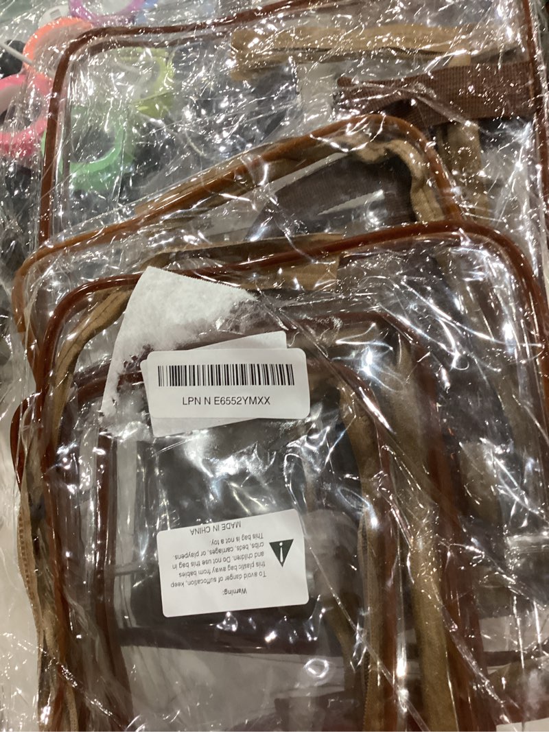 Condition photo showing Good Condition for 6pcs clear cosmetic bags, tsa approved toiletry bag set crystal clear travel beach essentials bag or