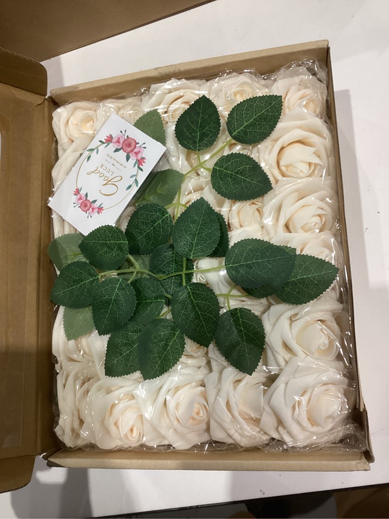 Condition photo showing New/Like New for MACTING 60pcs Artificial Rose Flowers, Real Touch for Mother'day Gift, Bouquets, Wedding Party, Baby Shower, Home, Christmas Tree Decorations(Cream)