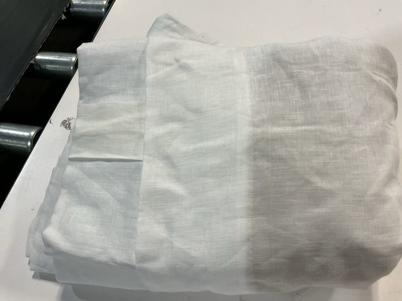 Condition photo showing As Is for quince cotton slub room darkening curtain - single panel white 48x84