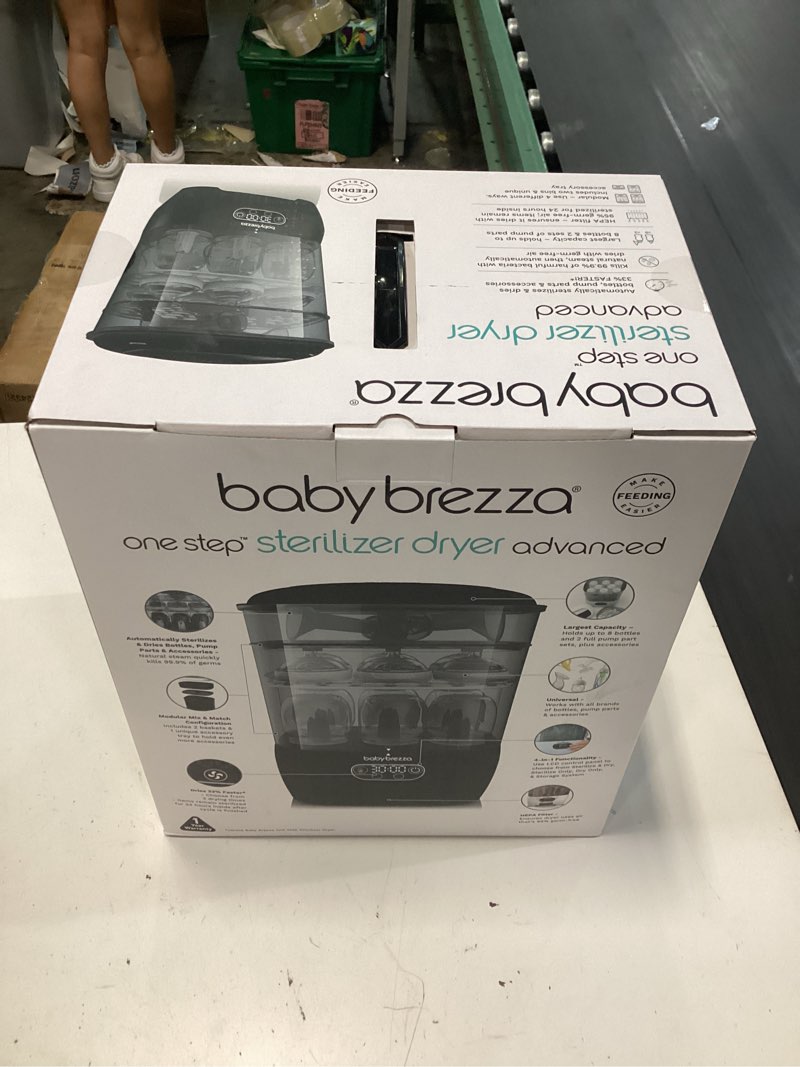 Condition photo showing New/Like New for baby brezza bottle sterilizer and dryer advanced – 33% faster - largest capacity steam sanitizer - universal sterilization machine for all bottles + pump parts - hepa air filter, black sterilizer and dryer advanced black