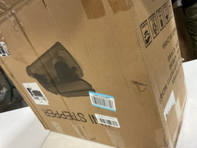 Condition photo showing As Is for Air Compression Resistance Stepper – Adjustable Mini Stair Climber for Home Cardio Workout, Portable Stepper Machine with LCD Display, Non-Slip Pedals & Resistance Bands (Red and Black)