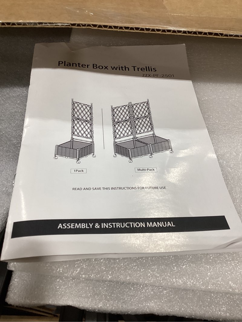 Condition photo showing Good Condition for planter box with trellis