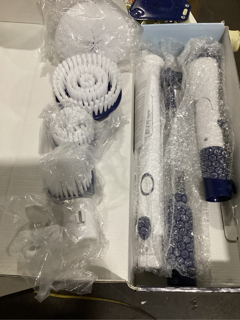Condition photo showing As Is for casabella power spin scrubber, electric cleaning brush with adjustable head