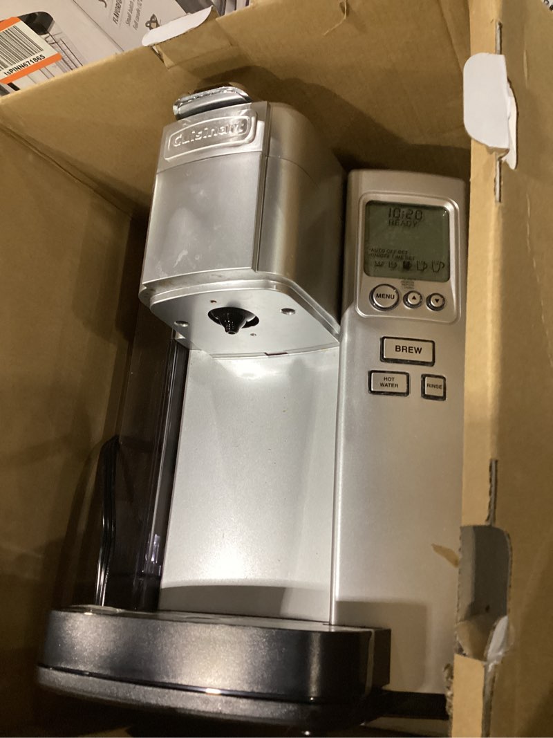 Condition photo showing Good Condition for Not tested!!! Cuisinart Coffee Maker, Single Serve 72-Ounce Reservoir Pod Coffee Machine, Programmable Brewing & Hot Water Dispenser, 3 Cup-Size Settings, Stainless Steel, SS-10P1, Silver