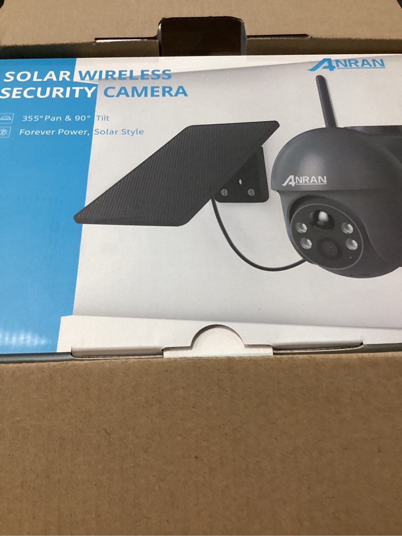 Condition photo showing New/Like New for anran 3mp security camera wireless outdoor, 2k solar outdoor camera with 360° view, smart siren, spotlights, color night vision, pir human detection, pan tilt control, 2-way talk, q01 grey 2 packs gray-2 packs