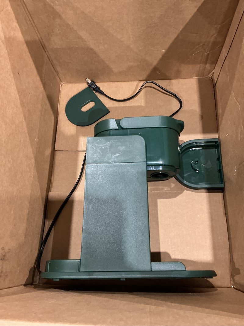 Condition photo showing As Is for keurig k-express single serve coffee maker – strong brew option, 42oz reservoir, sleek design for holiday hosting & gifting, evergreen