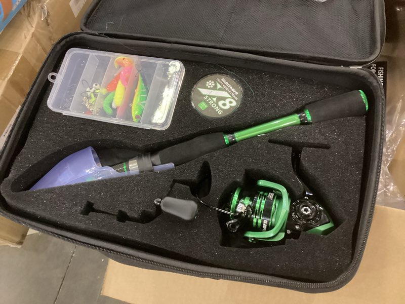 Ghosthorn Fishing Rod and Reel Combo, Graphite Telescoping Fishing Pole Portable Travel Kit with Car