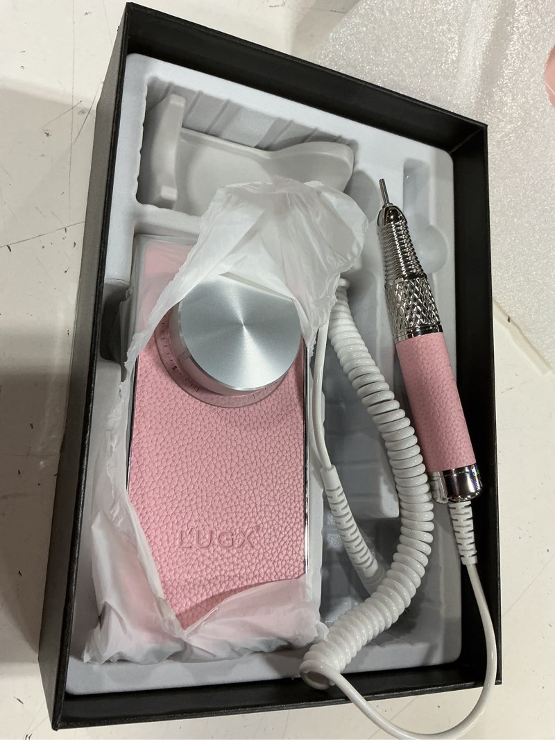 Condition photo showing Good Condition for l'ugx professional nail drill 30000rpm, cordless rechargeable electric nail file for acrylic nails gel polishing, efile nail kit for manicure pedicure, low noise low vibration, 7pcs drill bits, pink 1-pink