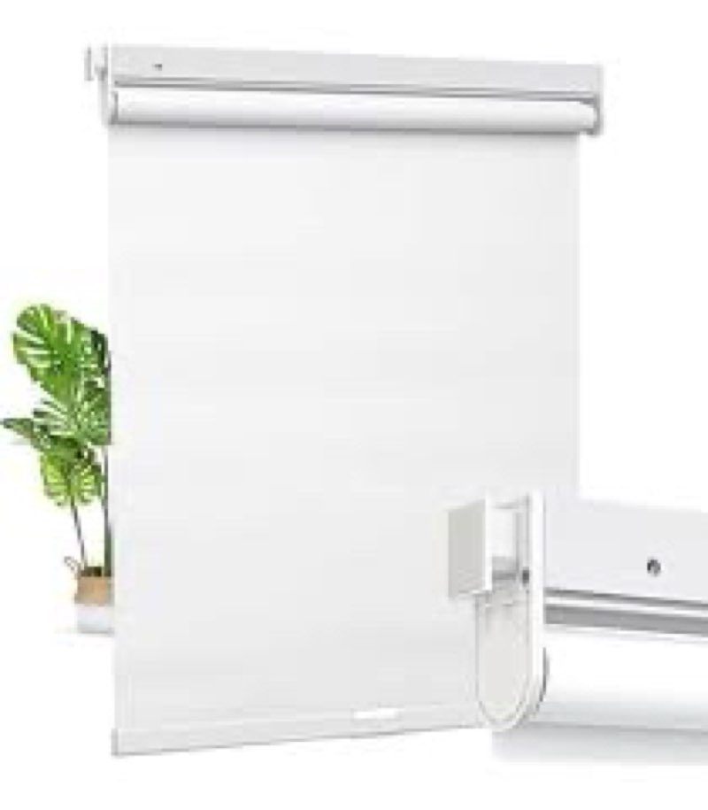 HESTIA No Drill Cordless Blackout Roller Shades Screwless Waterproof Shower Window Blinds, Auto-Retr