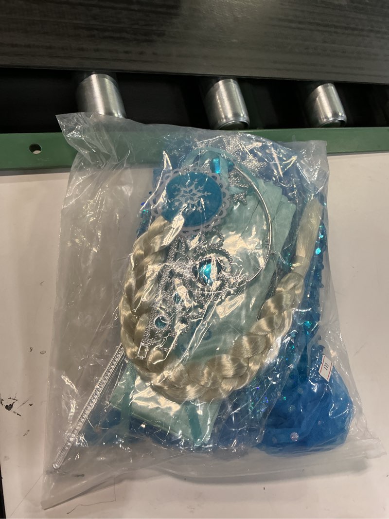 Condition photo showing Good Condition for Esvaiy Girls Princess Elsa Dress Costume - Luxury Sequin Halloween Birthday Party Dress Up Kids 3t 4t 5t 6t 7t 8t 3-4 Years Blue