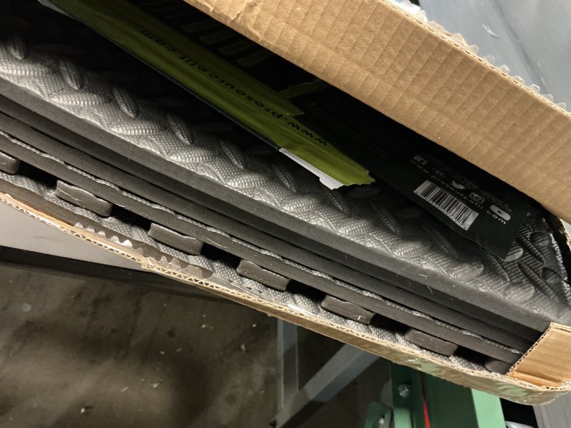 Condition photo showing Good Condition for prosourcefit puzzle exercise mat ½ in, eva interlocking foam floor tiles for home gym, mat for home workout equipment, floor padding for kids, black, 24 in x 24 in x ½ in, 24 sq ft - 6 tiles black 6 pack (24 sq ft)